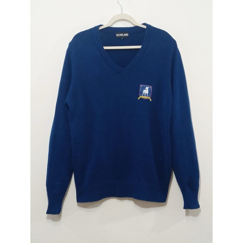 Ted Lasso Coach AFC Richmond Sweater Halloween Costume Cosplay Blue Size Large